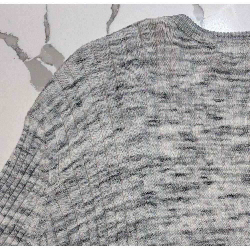 Women’s Garage Grey Navy Heather Open-Front Long Gray Knit Cardigan Sweater L - Picture 10 of 16